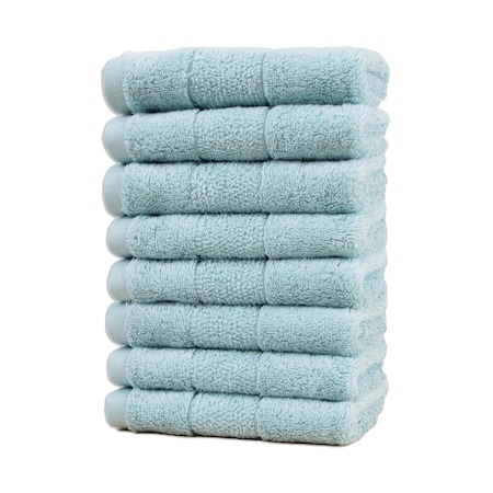 Arkwright Home Aston & Arden Turkish Solid Washcloth 13x13 Sterling Blue (8pk) WC-TS-1313-1.75-SBL